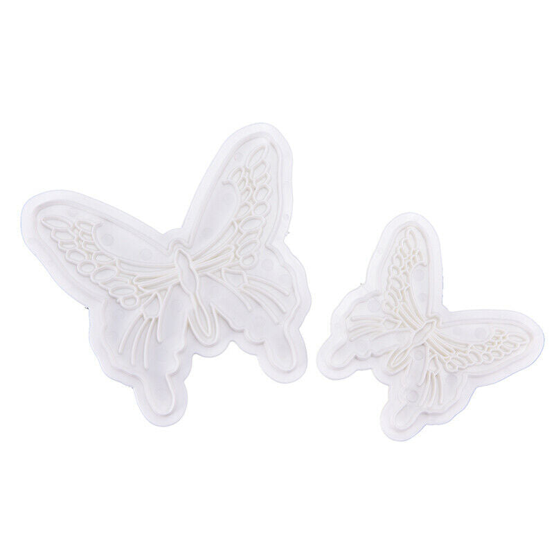 2Pcs/Set Butterfly Cake Fondant Sugarcraft Mould Cookie Plunger Cutter Mo.l8