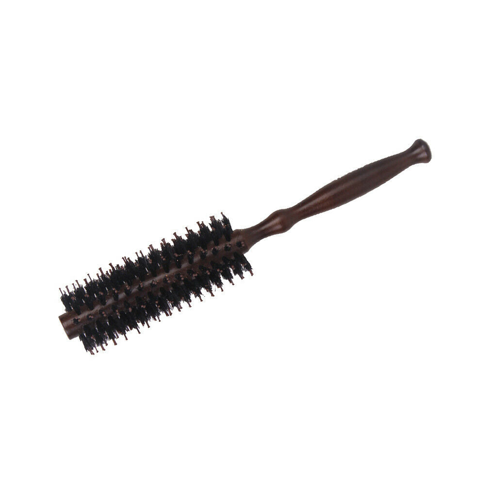 Wooden Handle Anti-Static No Frizz Round Brush Roller Comb for Blow Drying