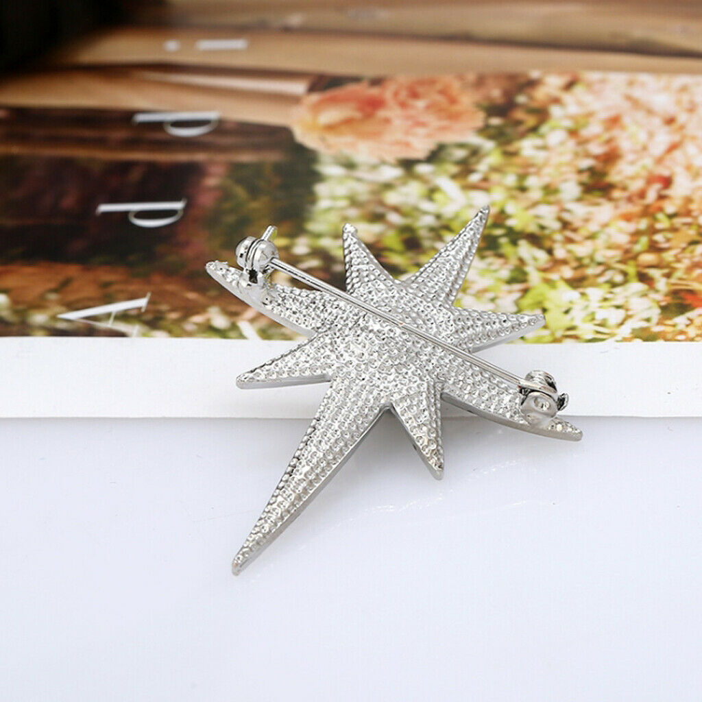 Elegant star style crystal stones brooch wedding jewelry gift -
