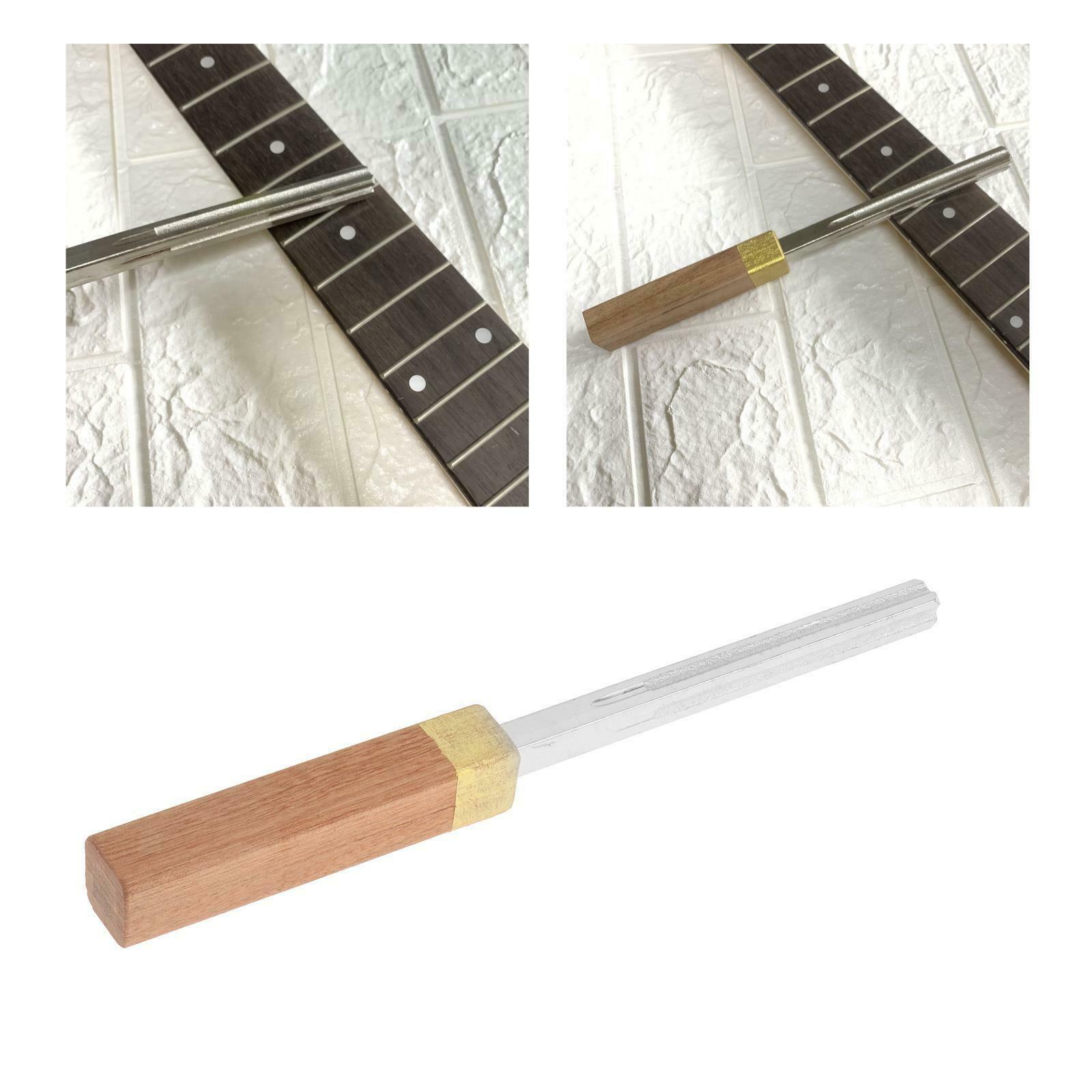 Fret File Wood Handle for Guitar Ukulele Bass Mandolin Maintenance Repairing