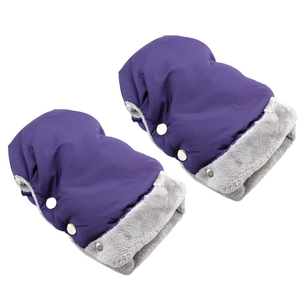 Lots 2 Baby Pushchair Gloves Warm Anti-Freeze Hand Gloves For Women Purple