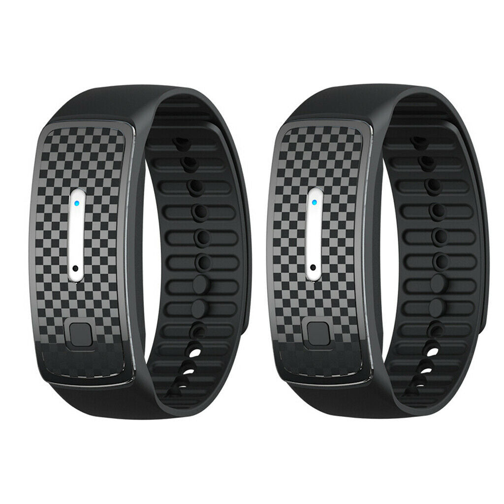 2x Ultrasonic Mosquito Repellent Bracelet Waterproof 150H Battery Life