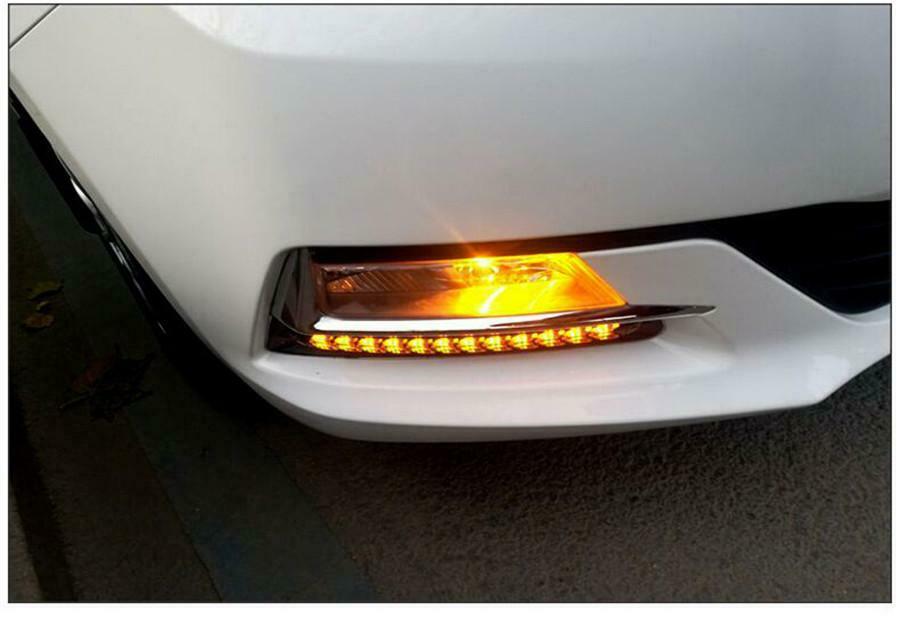 2Pcs White / Amber Car LED Light Strips Flowing DRL / Turn Signal Lights Lamps