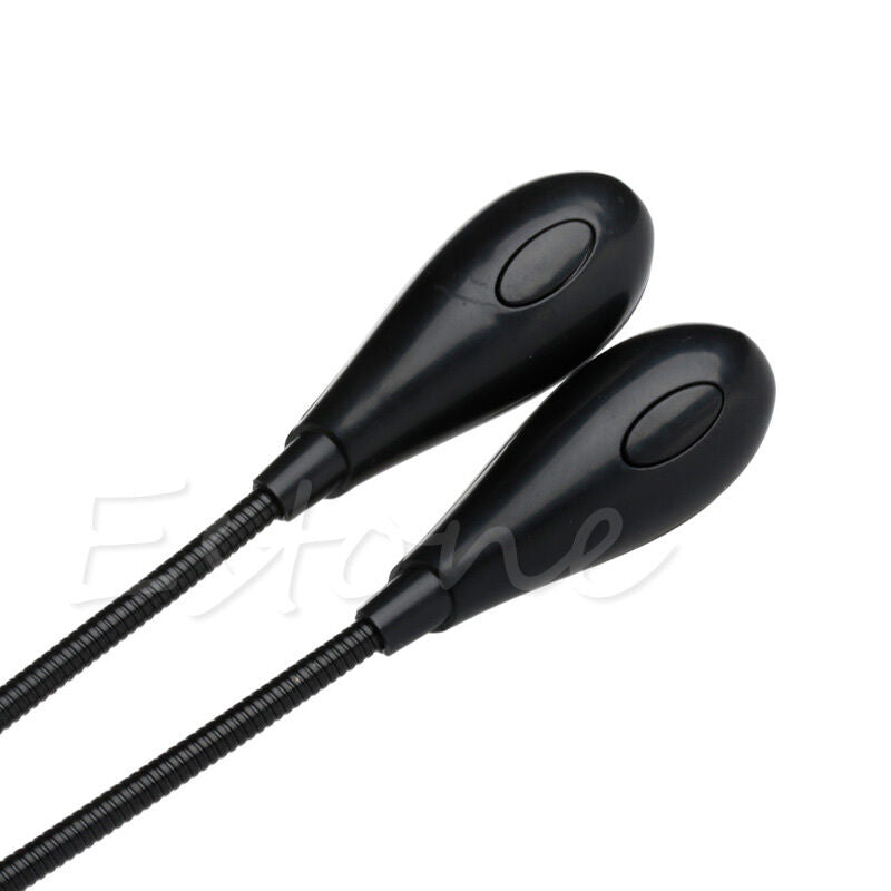 2 Dual Flexible Arms 4 LED Clip-on Light Lamp for Piano Music Stand Book