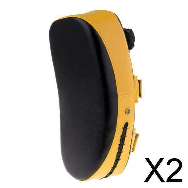2X PU Boxing Striking Target Punch Focus Pad MMA Jab Training Mitts Bag Golden