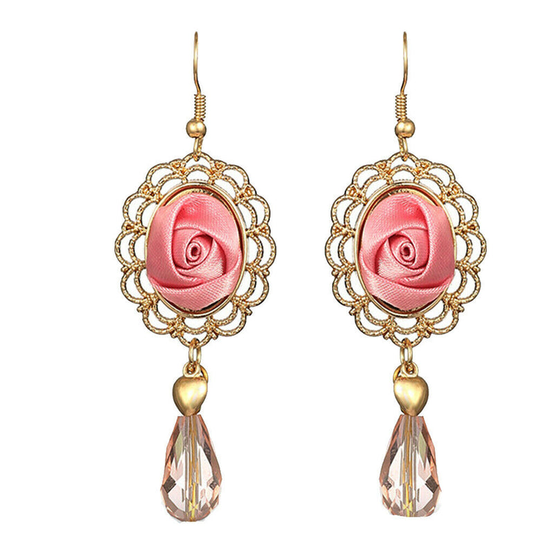 Women Girl Crystal Water Drop Dangle Earrings Daily Korean Style Jewelry