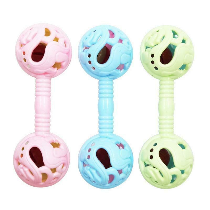 3 Pcs Double Head Baby Rattles Hands Shake Bell Toys Double-headed Rattle Shaker