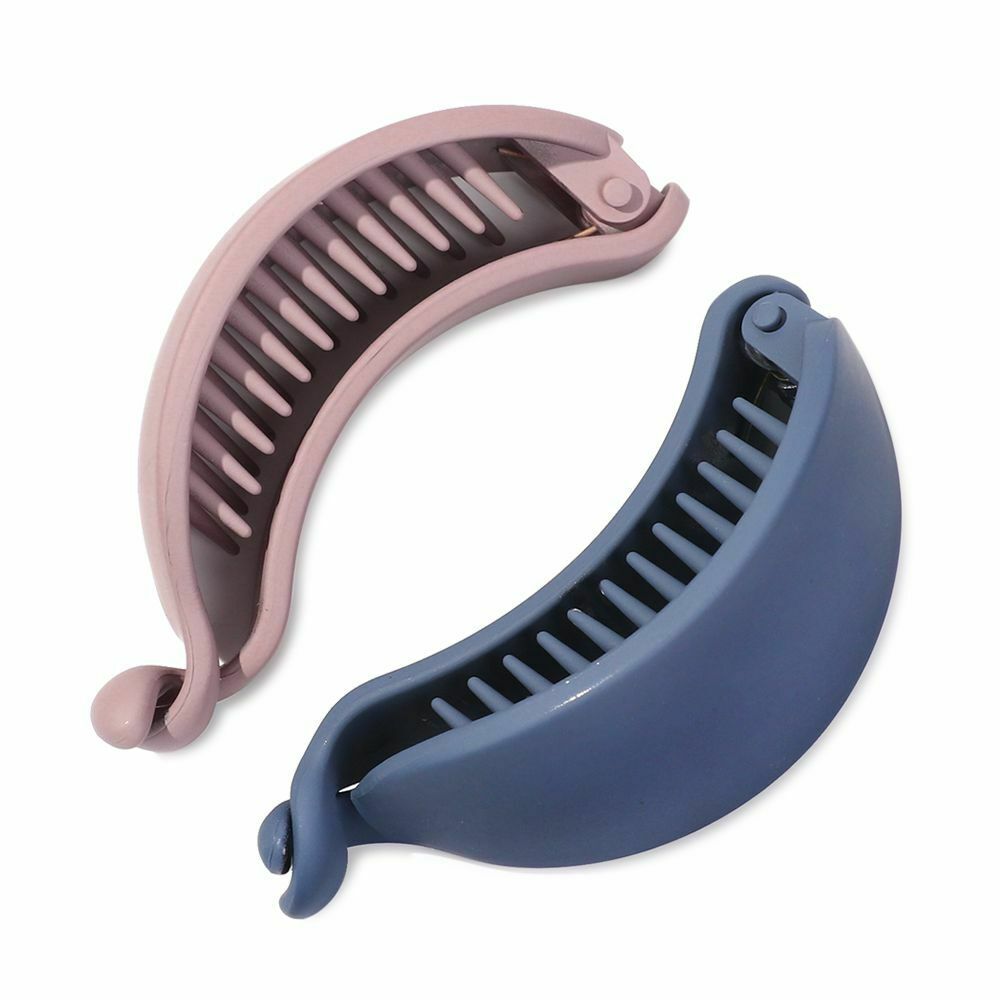 Women Girls Hair Clips Ponytail Holder Sweet Hairpins Banana Shape Hair Claws