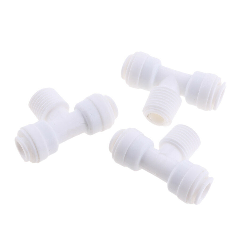 3Pcs Ball Valve Push Fit/ Thread for RO Water Reverse Osmosis System 1/4"