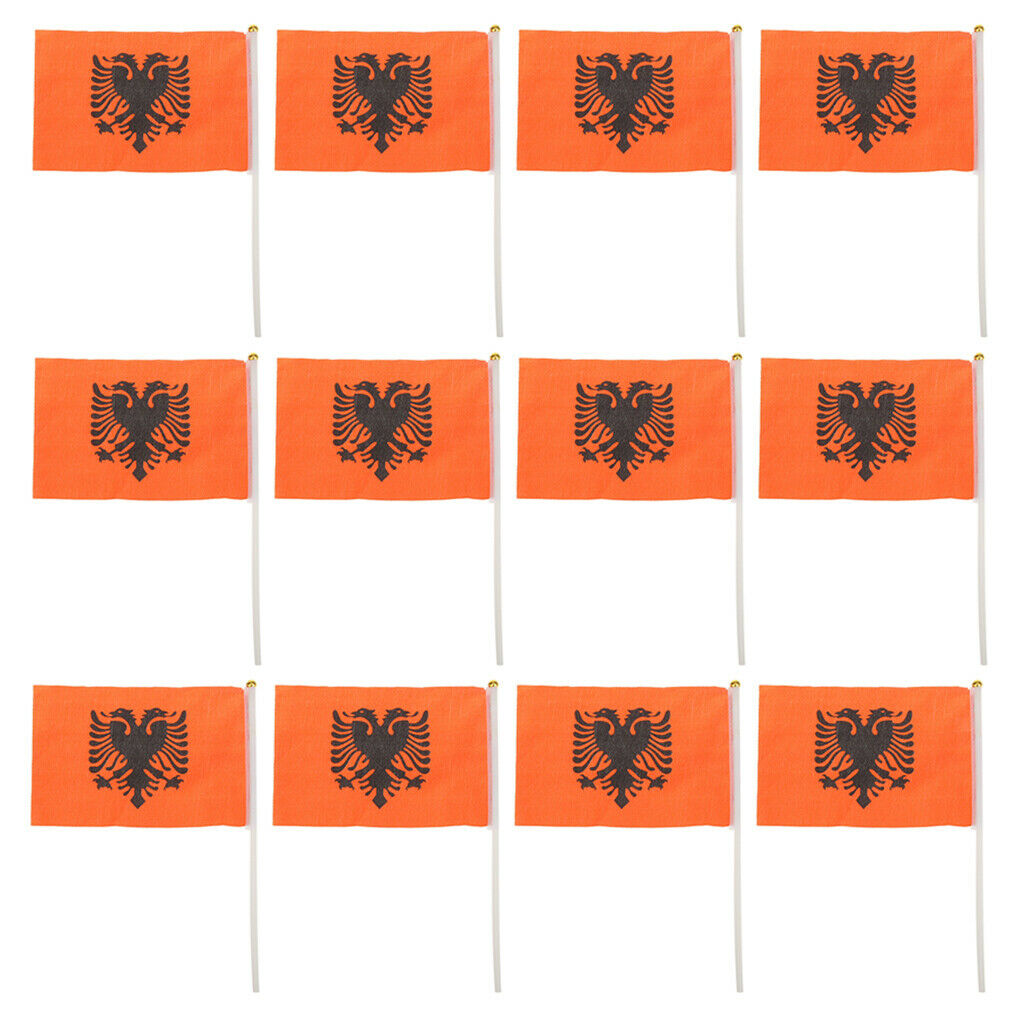 Albania Hand Waving National Country Flag 14 x 21cm Pack of 12