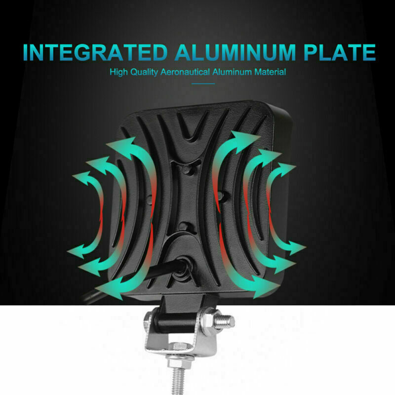 2x 48W Square LED Work Light Bar Off Road Spot Flood Driving Fog Lamp for Trucks
