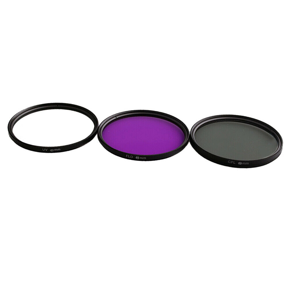 Prettyia 55mm Professional Glass Filter Kit UV+CPL+FLD for Canon   Sony