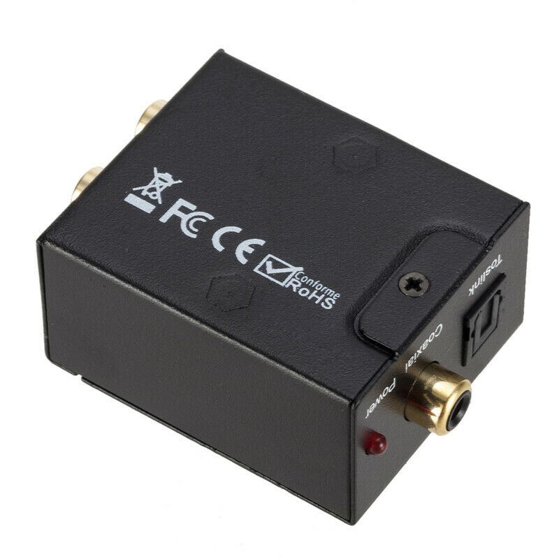 Digital Optical Coax Toslink Audio Signal to Analog SPDIF RCA Converter Adapter