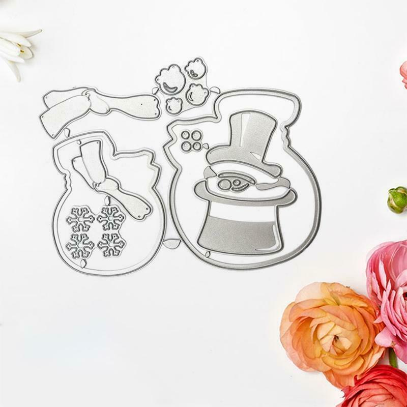 Christmas Loving Couple Snowman Carbon Steel Cutting Dies DIY Scrapbooking Photo