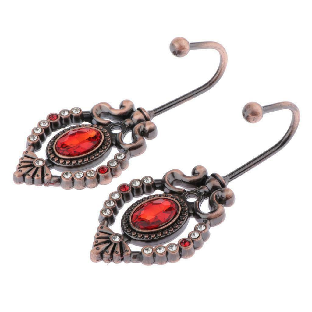 2x Crown-shaped Curtain Tieback Hooks European Style Clothes Hanger Copper