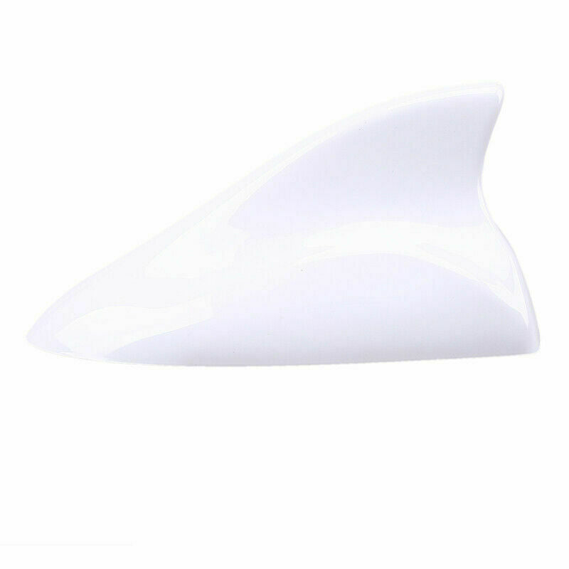 White Universal Auto Car Shark Fin Antenna Roof AM/FM Radio Signal Aerial Cover