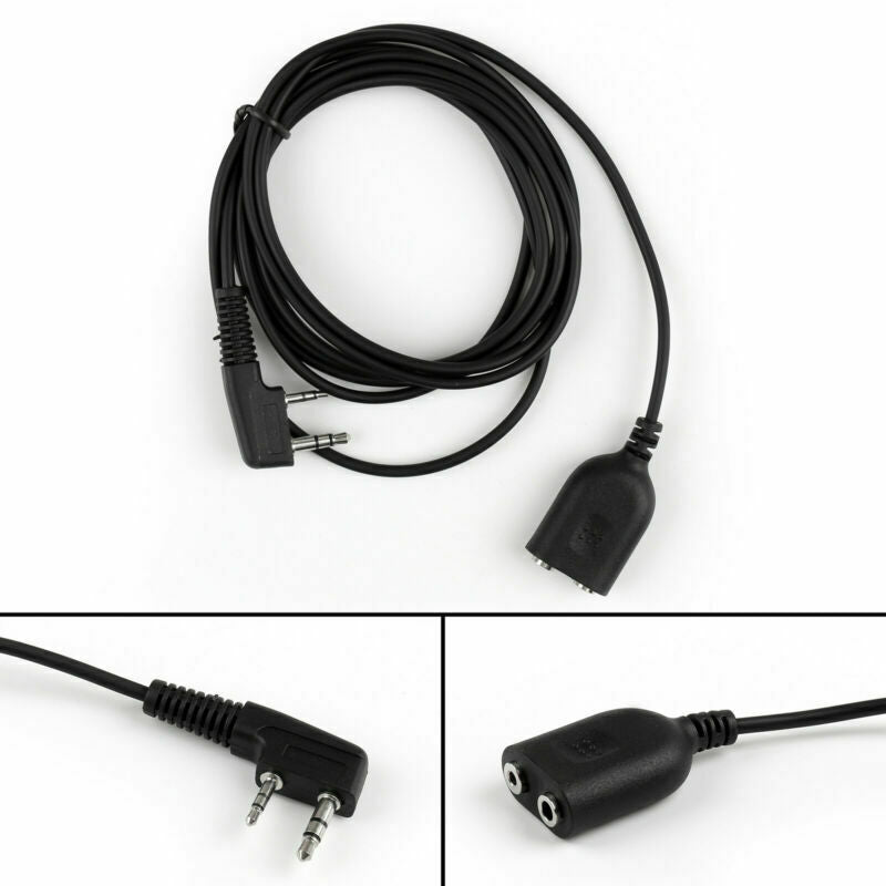 5x 2Pin Extension Cable For Radio Earpiece Speaker Mic Kenwood Baofeng 2m