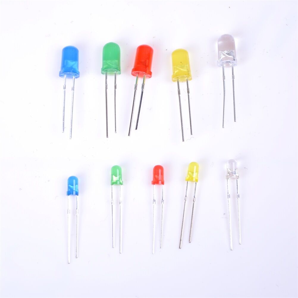 100x 5mm White Green Red / Blue / Yellow LED Light Bulb Bright Diode Diff.l8