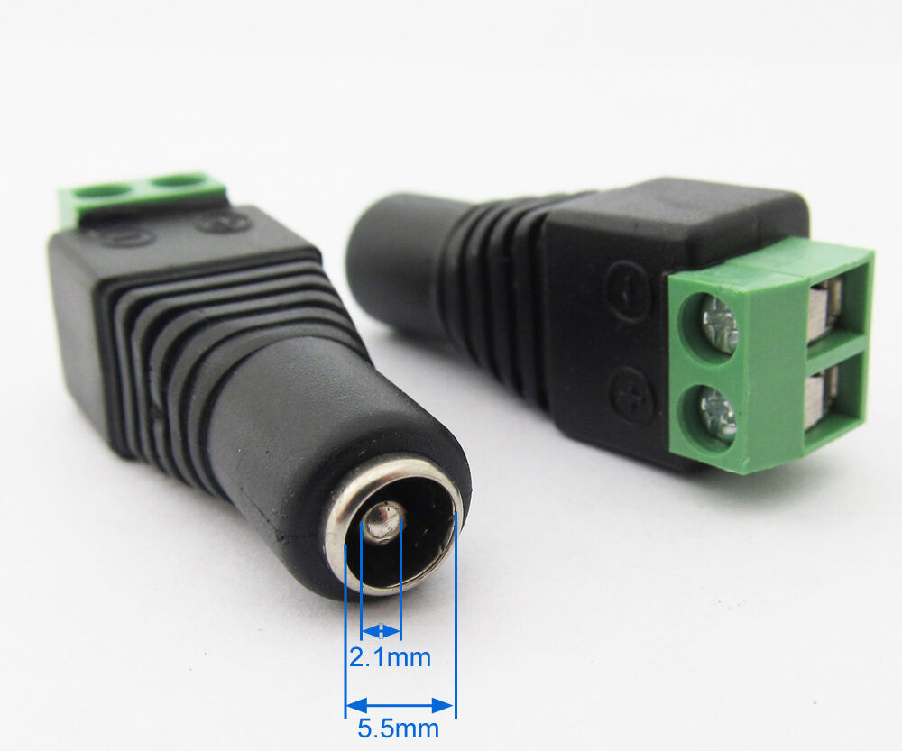 10pcs 5.5x2.1mm 2.1mm CCTV DC Power Female Jack Free Solder Terminal Connector