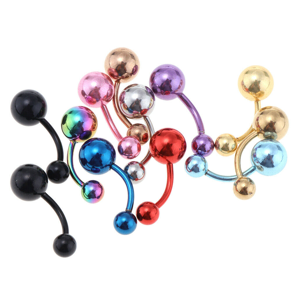 12 Pcs Belly Button Ring Piercing Navel Bar Colorful Ball Bar Body Jewellery