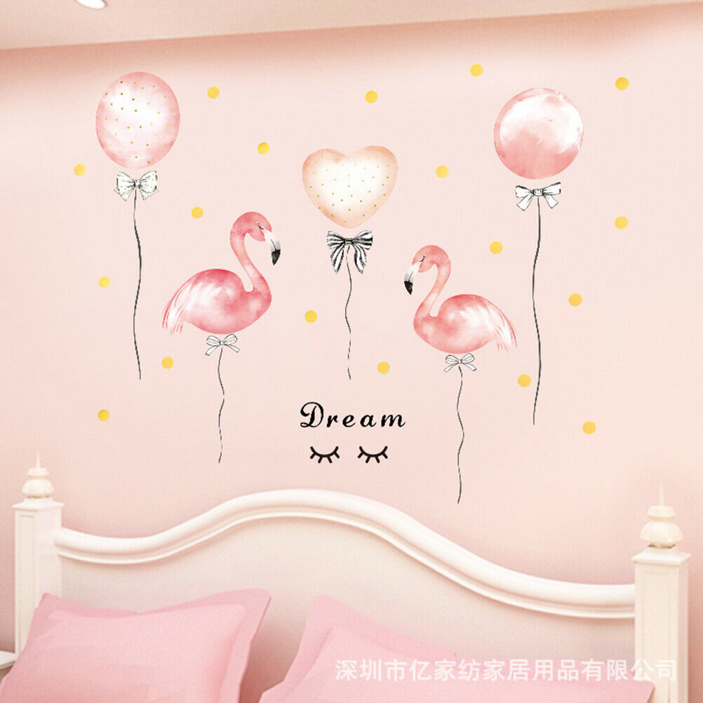 50*70Cm Flamingo Balloon Pink Home Decor Diy Self-Adhesive Wardrobe Stick.l8