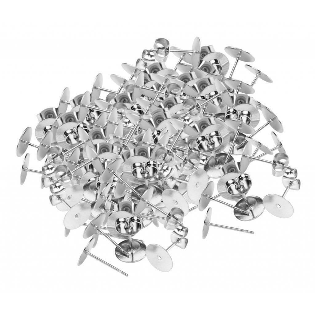 100 Pcs Stainless Steel Blank Earrings Setting for Earrings Accessories