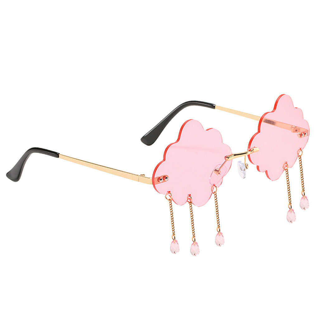 2PCS Fashion Cloud Sunglasses Rimless Sun Glasses UV400 Rave Club Eyewear