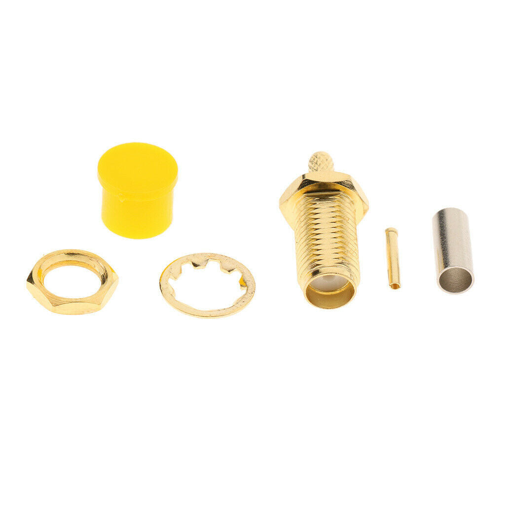 10 Pack SMA Female   Crimp Straight RF Coax Connector for RG316 RG174 LMR100