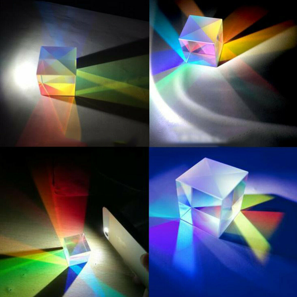 18X18X18 MM Optical Glass X-cube Dichroic Cube Prism RGB Combiner Splitter Gift