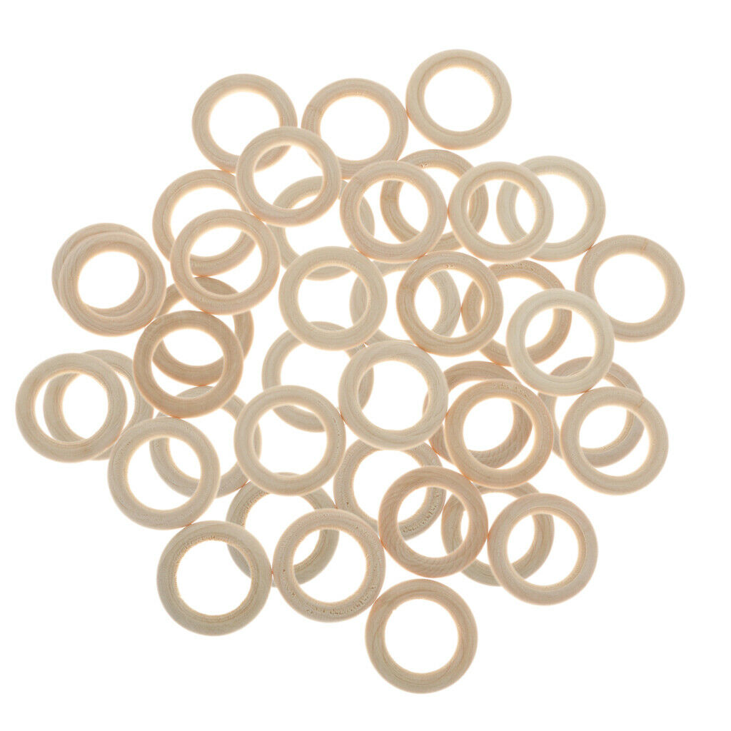 50x 35mm Natural Wood Loop Wooden Rings Bracelet DIY Jewelry Craft Bead