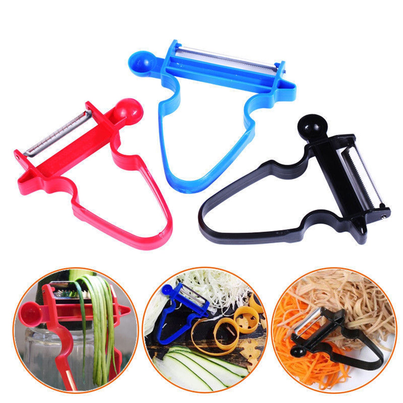 3pcs Peeler Set Trio Peeler Slicer Shredder julienne Fruit Cutter Tools