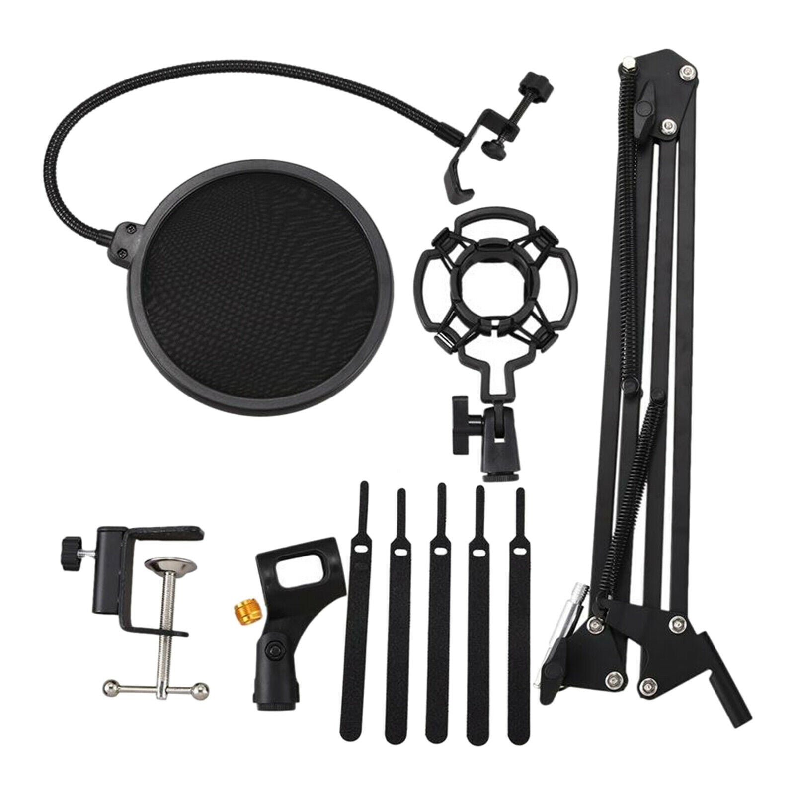 Portable Desk Microphone Suspension Stand Studio Mic Holder Filter Set