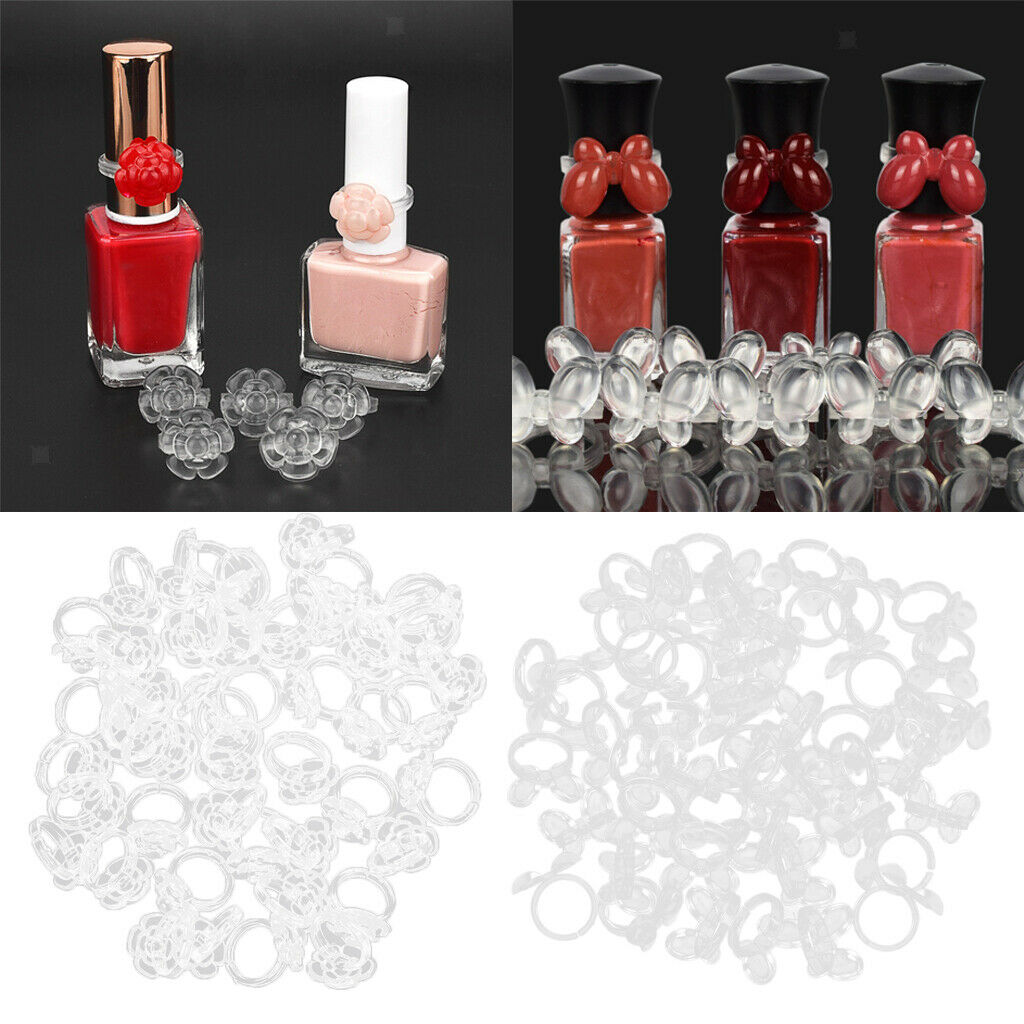 150x Clear Color Display Rings For False Nail Art Polish UV Gel Tips Showing