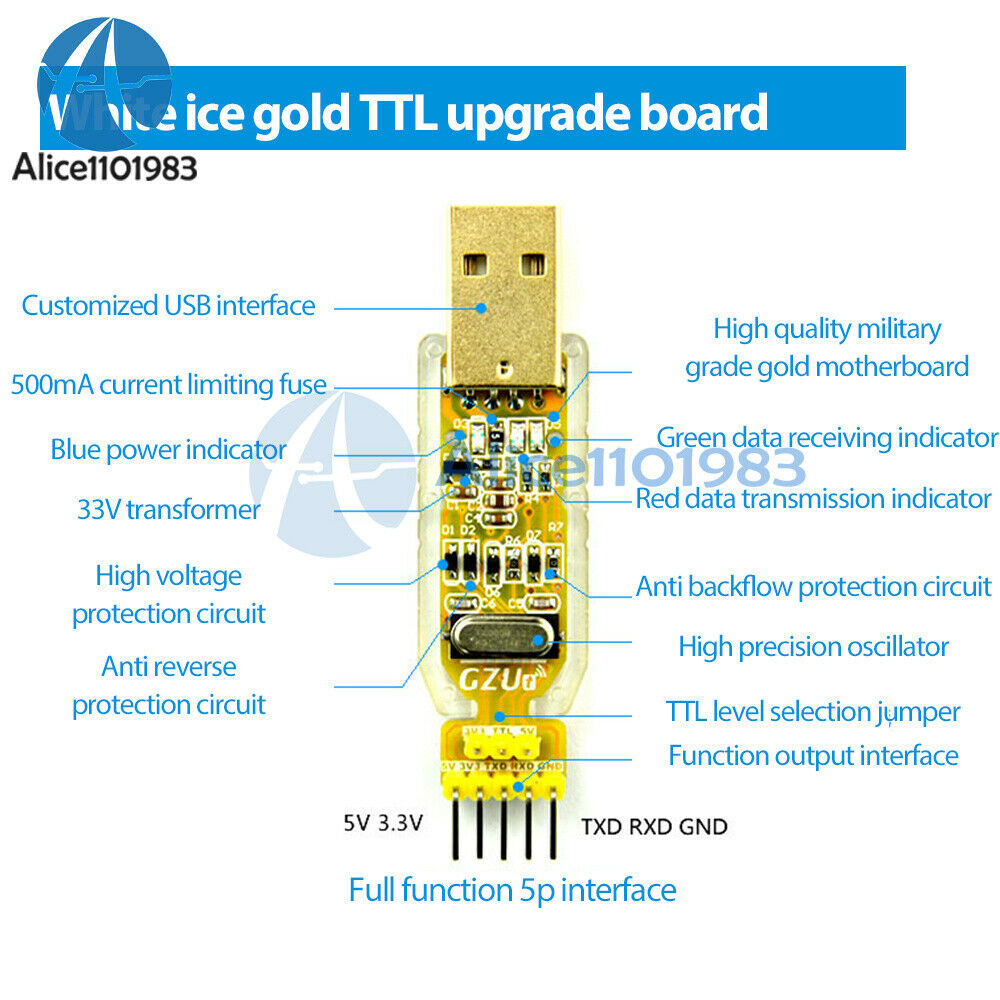 USB To RS232 TTL CH340G Converter Module Upg 5V 3.3V Serial Port Module PL2303