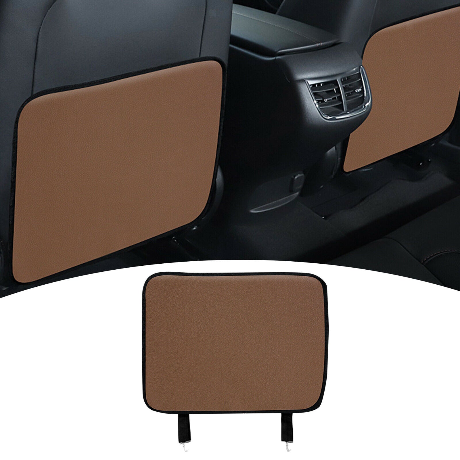 Car Seat Back Cover Kick Mat Anti Stepped Dirty for Kids Brown Small