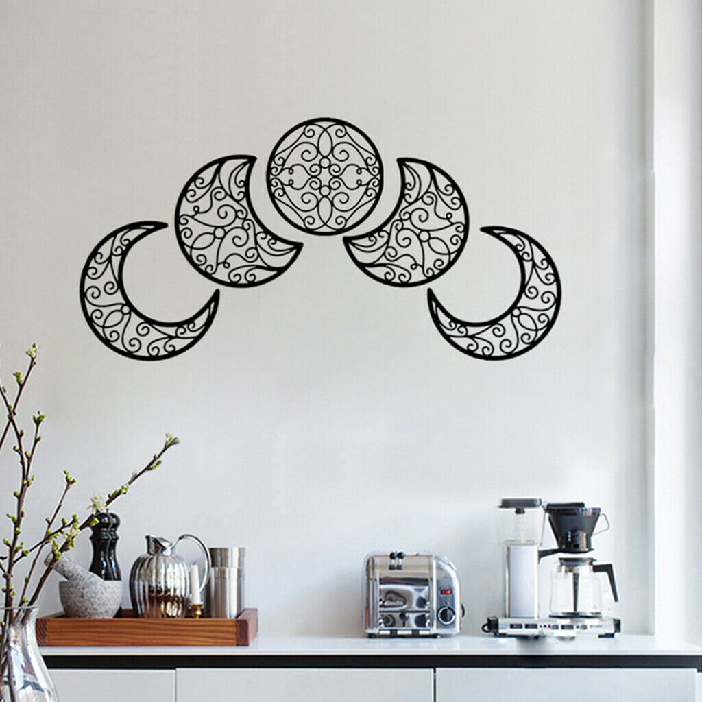 5PCS Bohemian Art Indoor Bedroom Wedding Background Crescent Moon Wall Decor