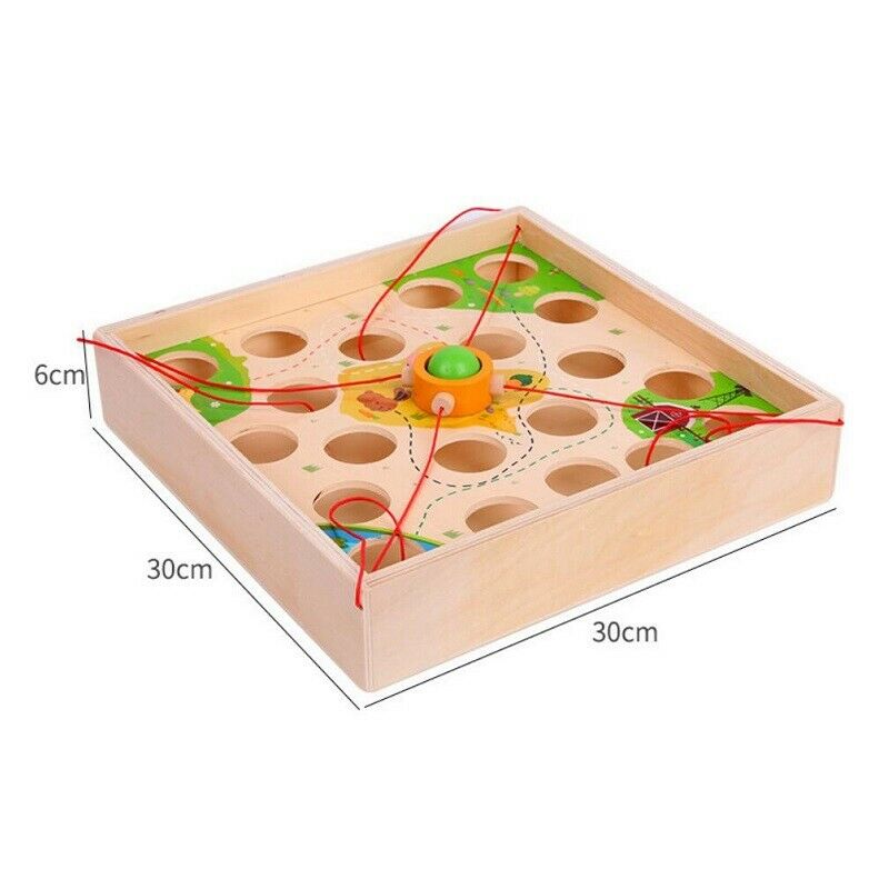 Kids Maze Pull Ball Table Game Wooden Toys Toddlers Early Education Learning TO1