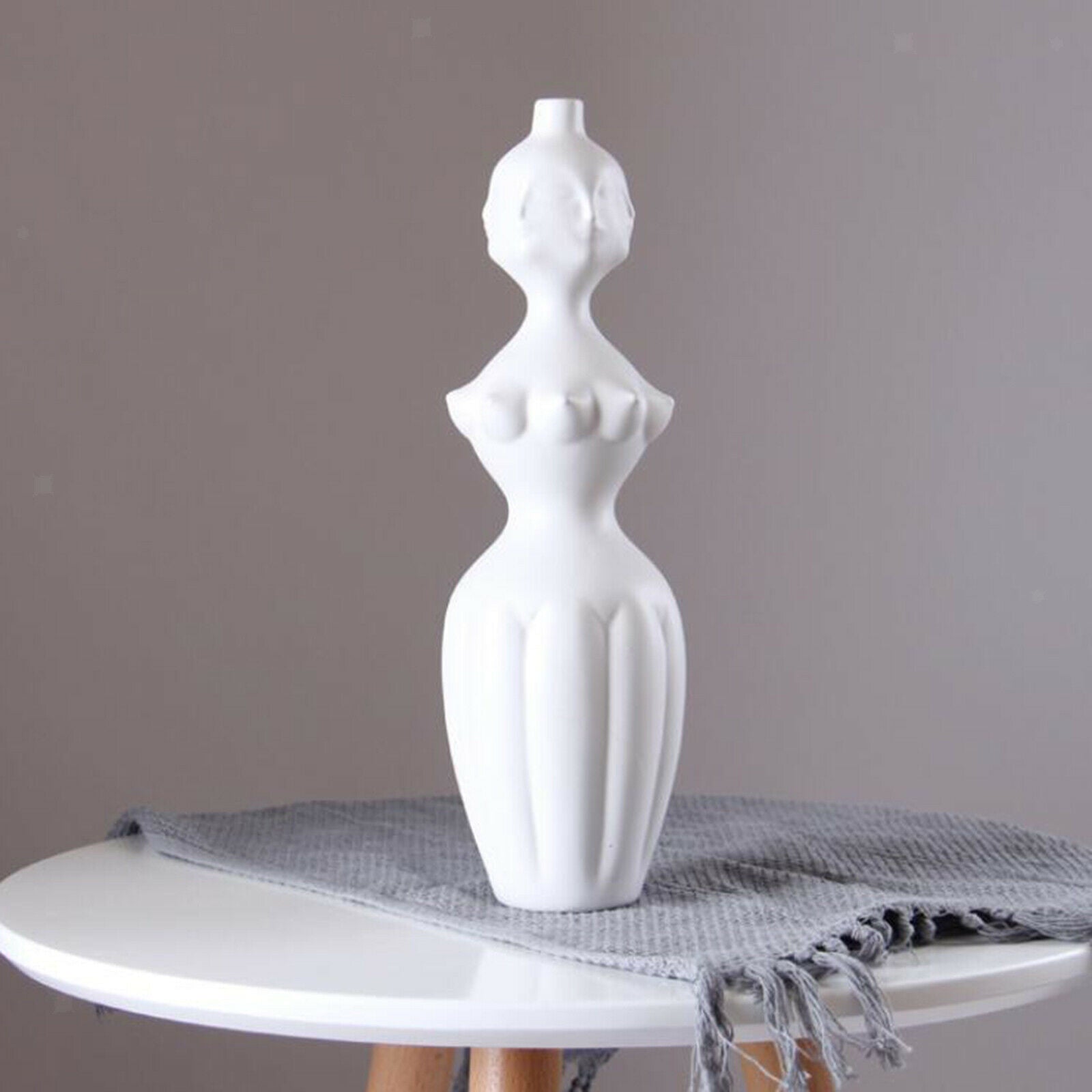 Ceramic Vase Tabletop Human Face for Desktop Office Hotel Small mouth bottle
