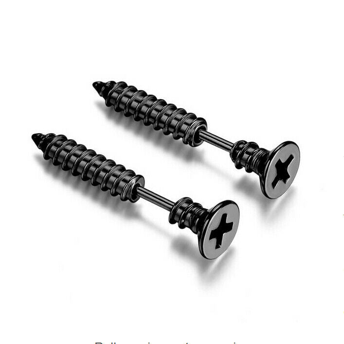 Unique Screw Shape Piercing Earring Studs Ear Decor Men Women Hippop Punk