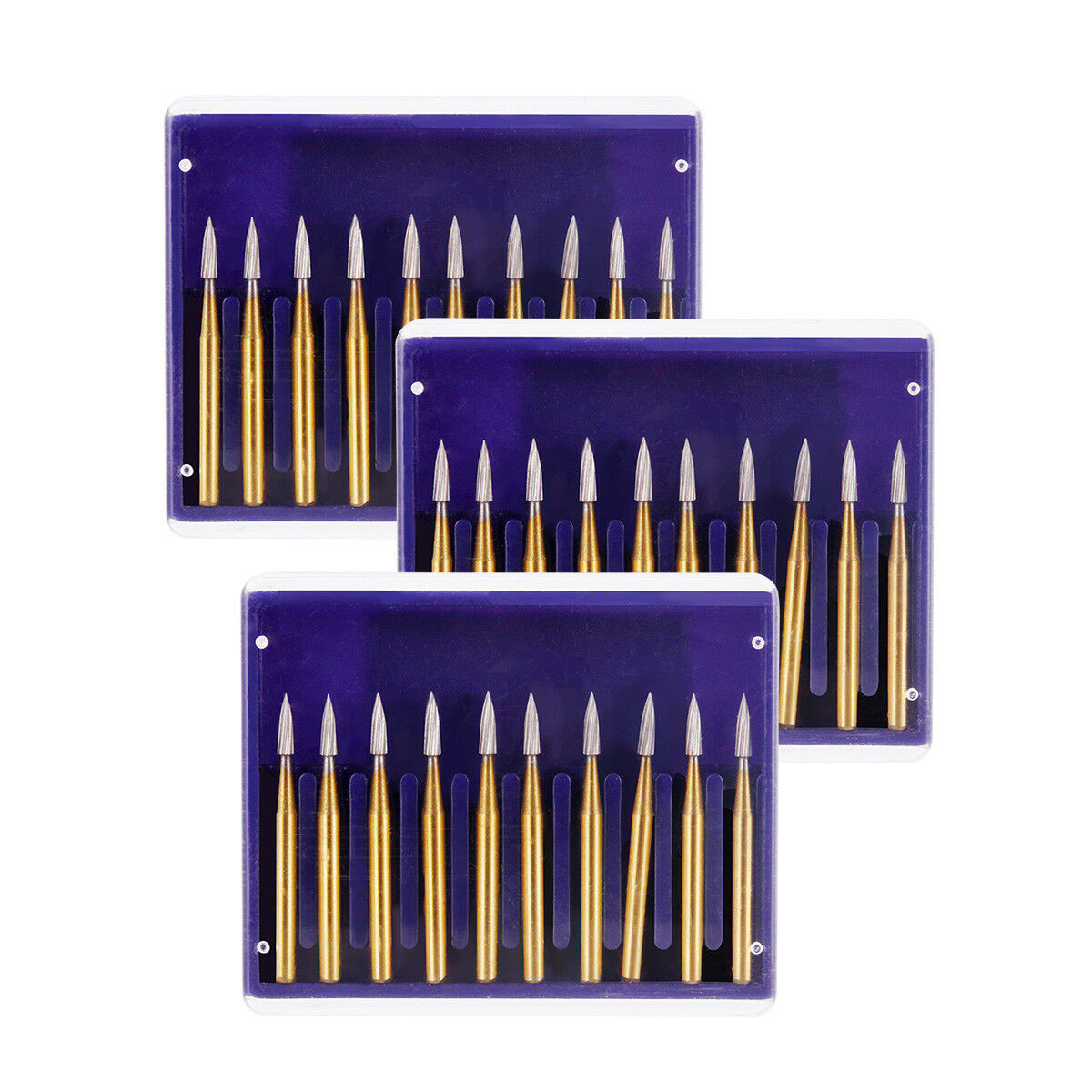 10X Dental Endodontic Tungsten Carbide Burs FG7902 Titanium Coating Needle Shape