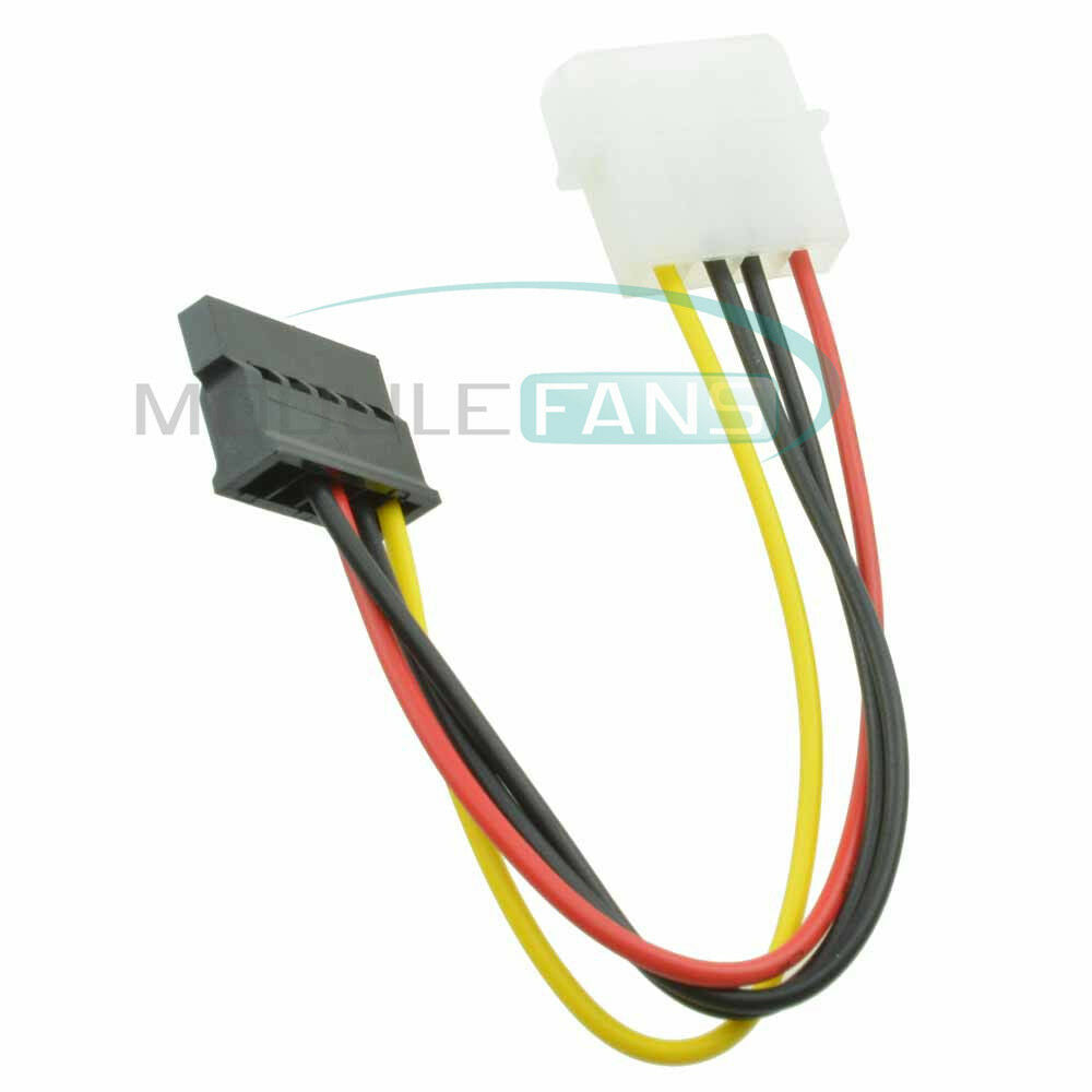 5PCS Male Female 4 Pin Power Drive Adapter Cable to Molex IDE SATA 15-Pin NEW