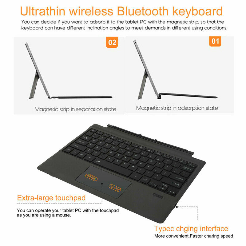 7 Color Wireless Cover Magnetic Keyboard for Microsoft Surface Pro 3/4/5/6/7