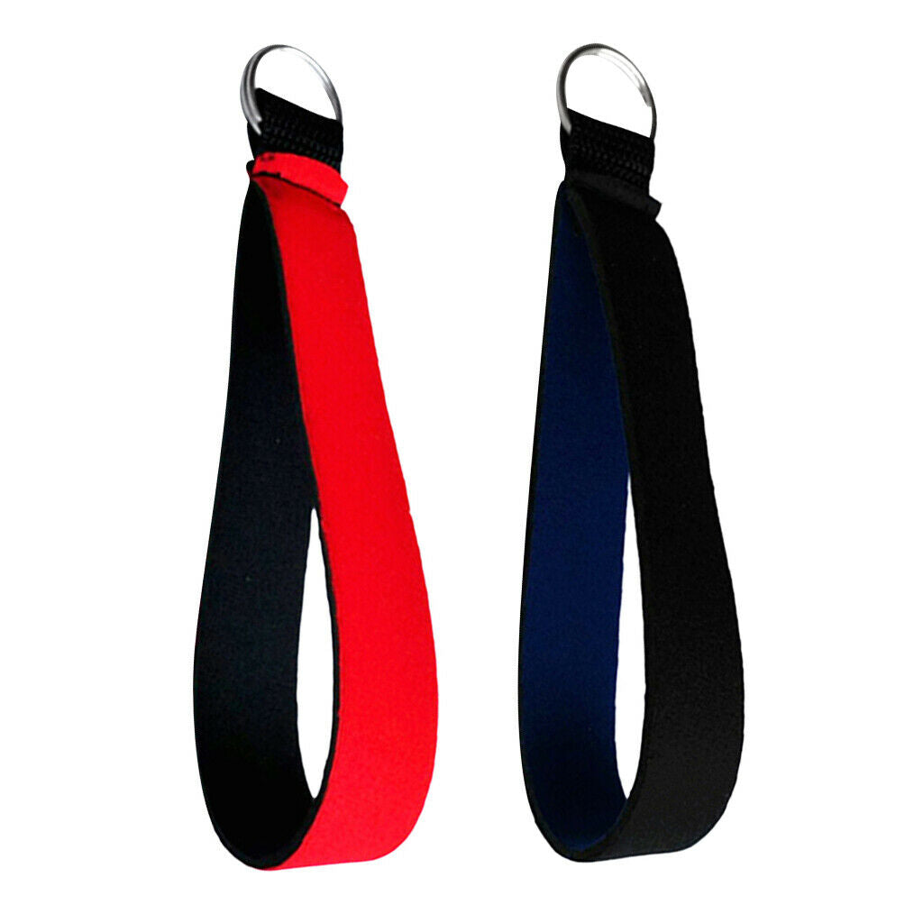 2Pcs Neoprene Wristlet Keychain Wrist Strap Band Key Holder Split Ring
