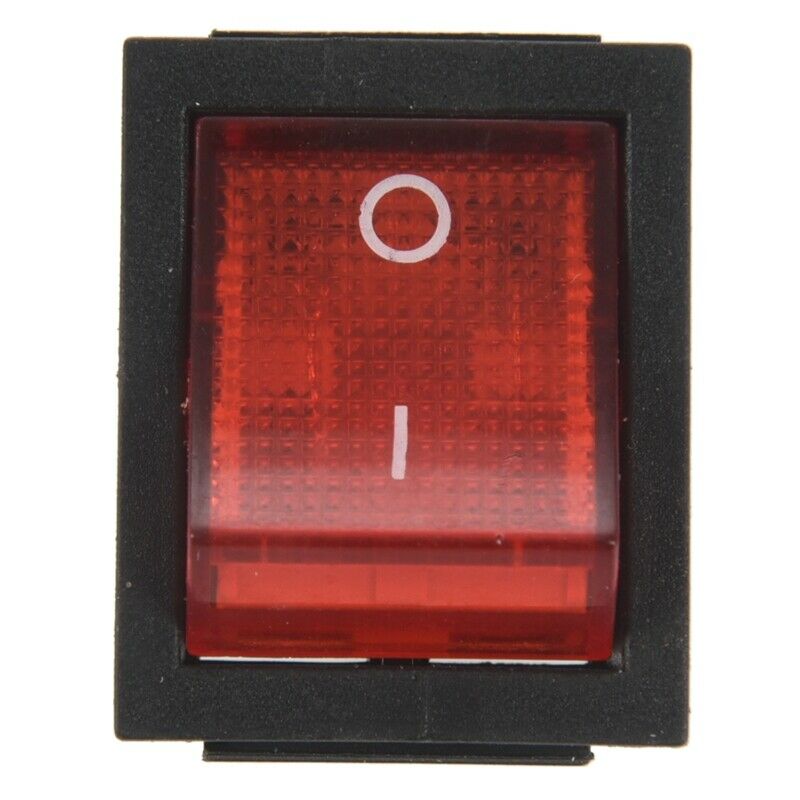 Red Light 4 Pin DPST ON/OFF Snap in Rocker Switch 15A/250V 20A/125V AC 28x22mmW6