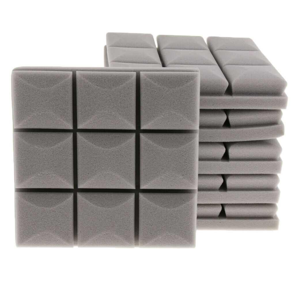 6pcs Acoustic Foam Sound Absorption Panels for Home Audio Equipment Gray