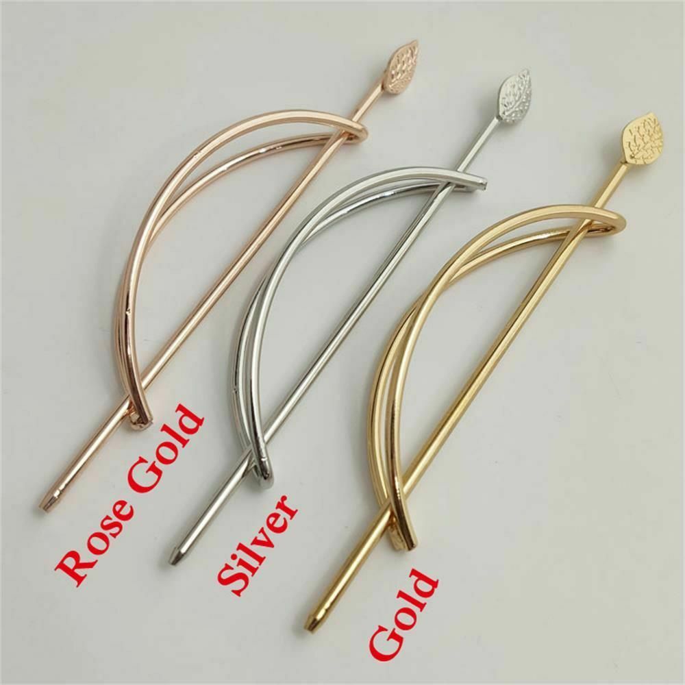 Simple Oval Leaves Hair Clip Hollowing Out Hair Accessories Metal Hairpin