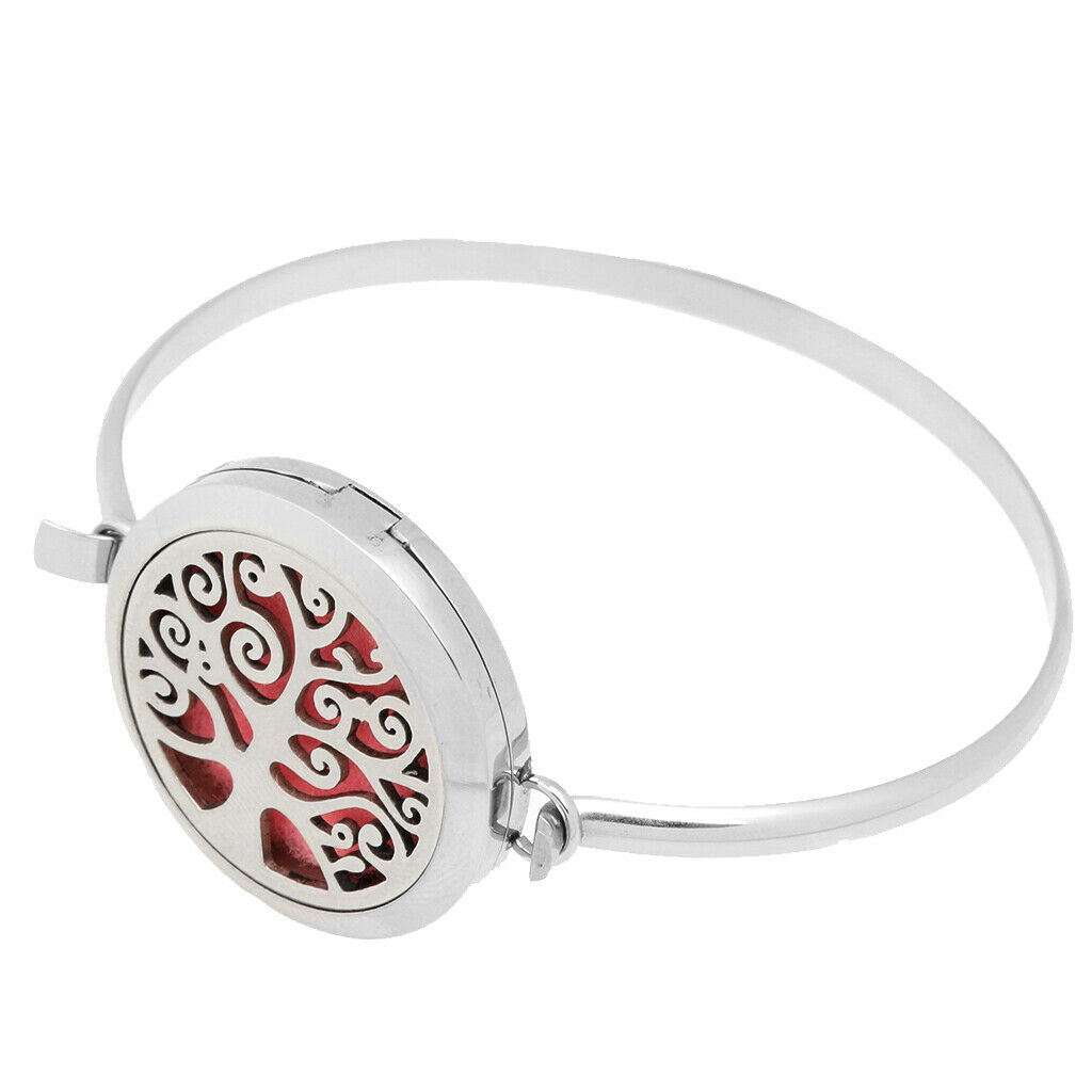 Stainless Steel Aromatherapy Oil Perfume Bangle Diffuser Locket Bracelet