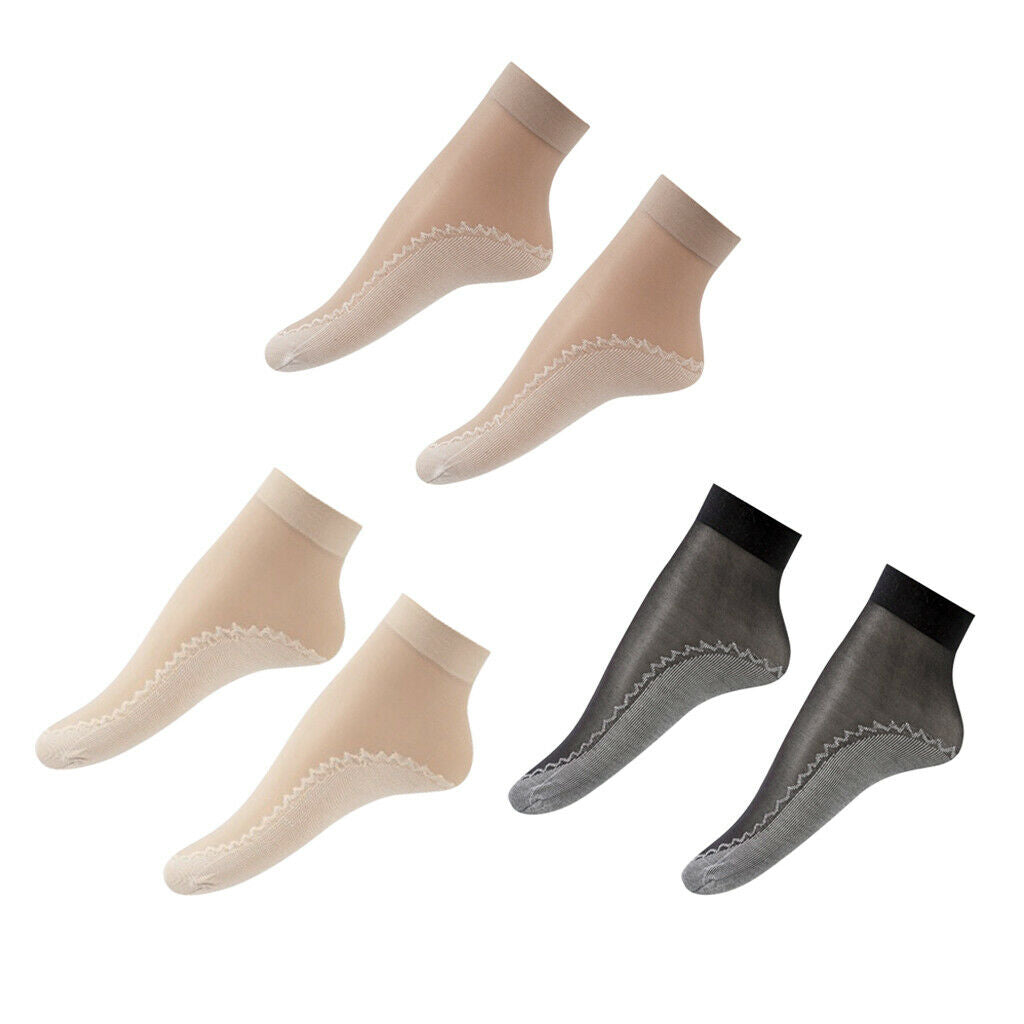 60x Women's Chinlon Silk Summer Socks Thin Non-Slip Crew Socks Anti-Scratch