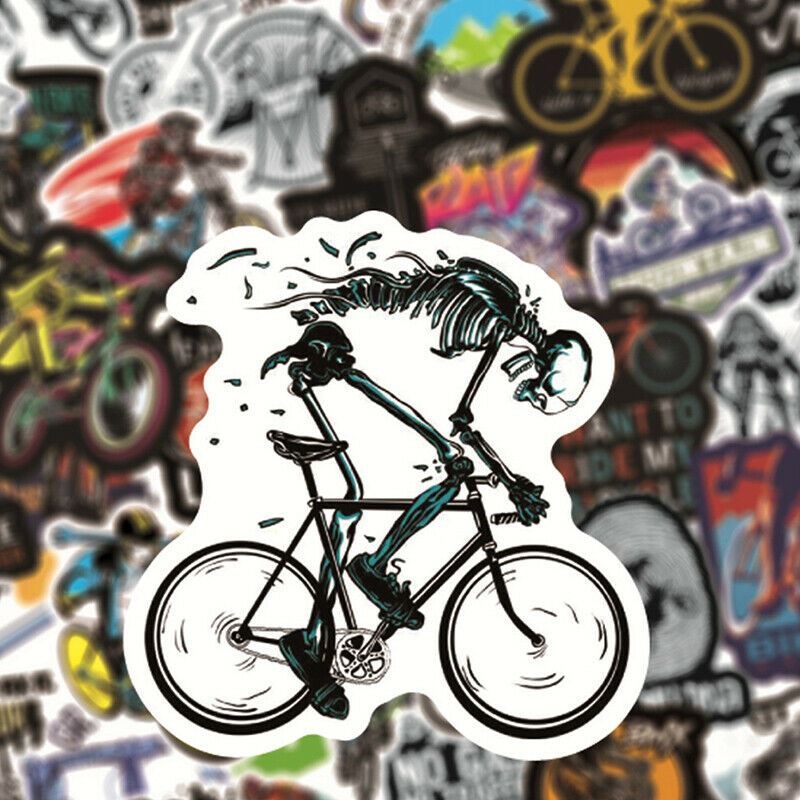 50pcs Mountain Bike Stickers Waterproof DIY Skateboard Laptop MotorcycleW Ac Ad