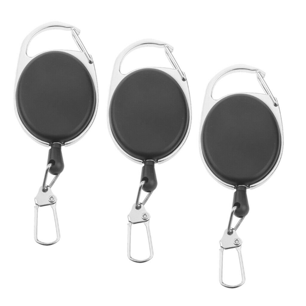 3pack Key Retractor Clip Belt Recoil Anglers Card ABS Plastic Fashion Gifts